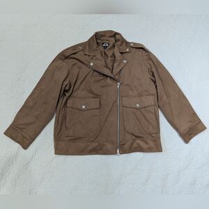 Future Collective Suede Relaxed Moto Jacket